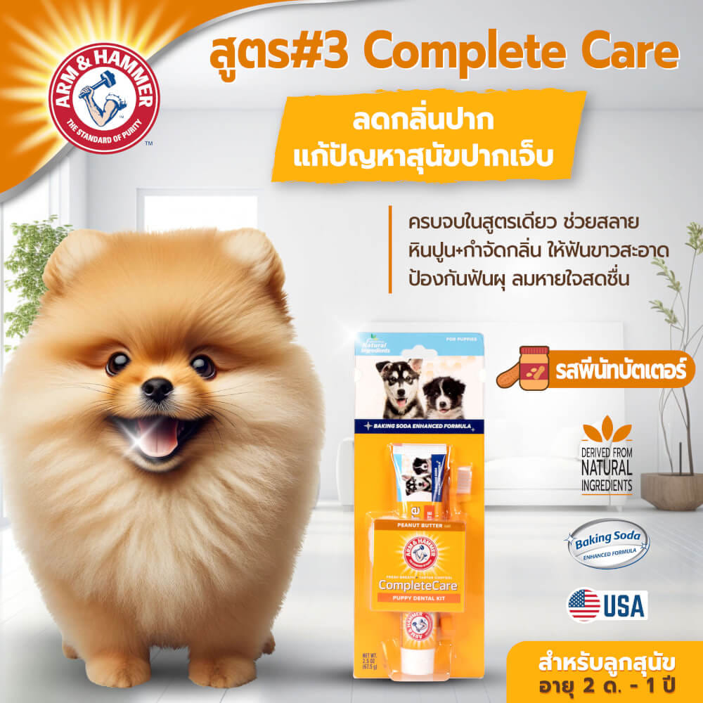 ชุดยาสีฟันสำหรับลูกสุนัข ARM AND HAMMER FB รสพีนัทบัตเตอร์ ขนาด 67.5 กรัม_8